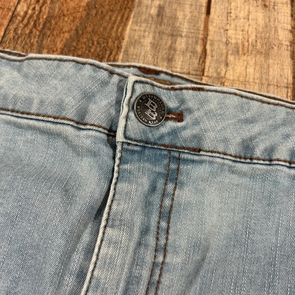 Bit & Bridle Western Denim Jean Skirt Light Wash Stretch Size 16 - Picture 5 of 8